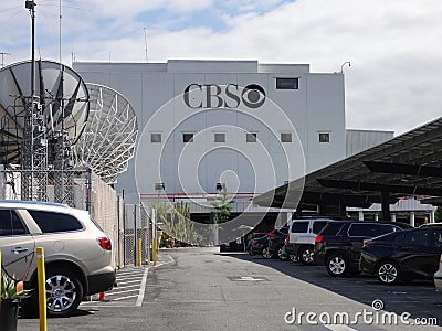 CBS TV Corporate Eye Logo at Television City in Los Angeles Editorial Stock Photo